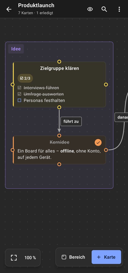 SuitedCanvas auf Android, dunkel